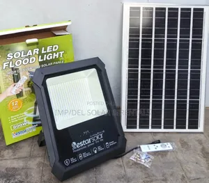 800w Solar Led Floodlight With Panel, Remote Control, Timer Functions