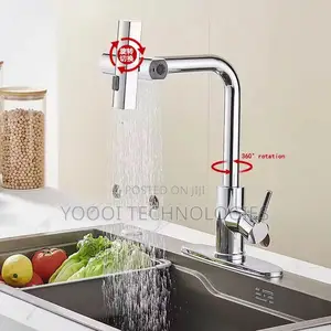 Chrome Kitchen Waterfall Pull Out Faucet/Tap Mixer Hot/Cold)