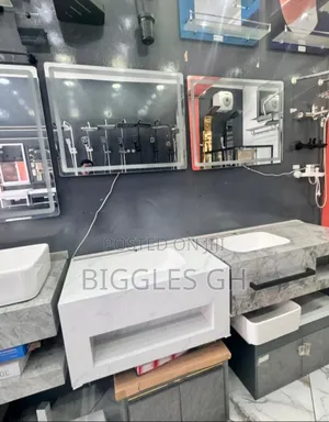 Vanity Cabinet Basin With Led Mirror | Ceramic / Marble / Stone Resin | Wall-Hung & Floor-Standing | With Mirror & Cabinet Options Available