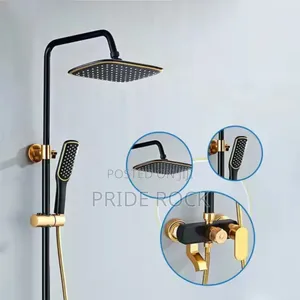 Black and Gold Three in One Shower | Quality Grade | Durable Construction | Residential & Commercial | All Accessories Available