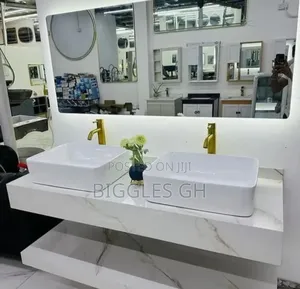 Double Marble Cabinet Basin With Led Mirror