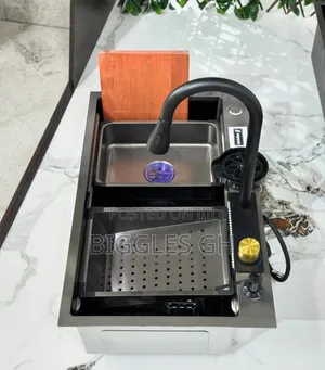 Black Waterfall Cabinet Sink