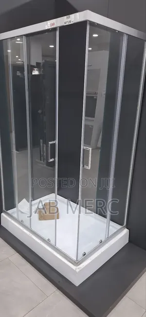 Shower Cubicles With Base Clear Glass 120 X 80 | Anti-Rust Stainless Steel | Overhead + Hand Shower + Shattaf | Hot & Cold Thermostatic | 4-in-1 Available