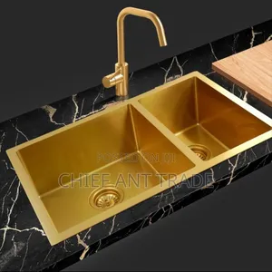 Double Gold Sink | Anti-Rust Stainless Steel / Granite Composite | Single & Double Bowl | Complete with Waste Trap & Tap