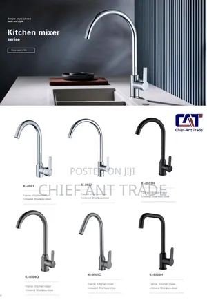 Kitchen Tap / Faucet Silver W2008 | Stainless Steel / Brass | Hot & Cold | Single & Double Handle | Ceramic Disc Cartridge | Anti-Drip