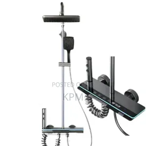 4 in 1 Flat Panel Piano Digital Complete Shower Set | Anti-Rust Stainless Steel | Overhead + Hand Shower + Shattaf | Hot & Cold Thermostatic | 4-in-1 Available