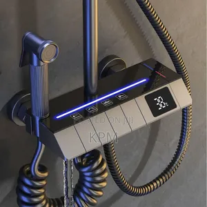 4 in 1 Smart Led Digital Piano Shower | Anti-Rust Stainless Steel | Overhead + Hand Shower + Shattaf | Hot & Cold Thermostatic | 4-in-1 Available