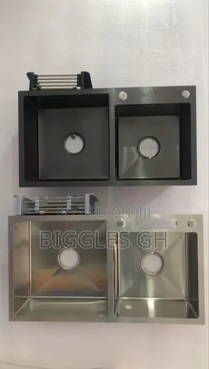 Double Bowl Armless Cabinet Sink- Heavy Sink