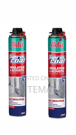 Akfix Thermcoat Spray Foam Insulation | Fast-Curing | High-Bond Strength | Waterproof | Multi-Surface | Construction & DIY Grade