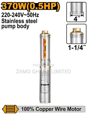 4" Deep Well Pump # Dwp3701 | Stainless Steel Body | 4" Slim Line | 30–150m Head | 30/50m Cable Included | Italian/German Technology