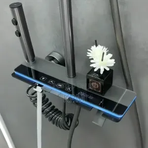 4plugs Flat Panel Turbo Piano Overhead Accurate Temperature Led Shower | Anti-Rust Stainless Steel | Overhead + Hand Shower + Shattaf | Hot & Cold Thermostatic | 4-in-1 Available