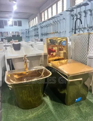 Gold Wc With Basin Complete Set