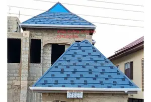 Blue Black Shingle Roofing Tiles Project | UV-Resistant | Weatherproof | 0.35–0.55mm Gauge | 50-Year Warranty | Residential & Commercial Grade