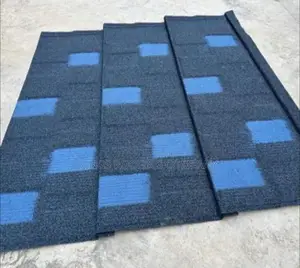 Deep Blue and Black Shingle Roofing Tiles | UV-Resistant | Weatherproof | 0.35–0.55mm Gauge | 50-Year Warranty | Residential & Commercial Grade