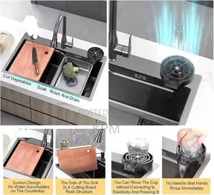 Smart Kitchen Sink Multiple Water Outlet | Anti-Rust Stainless Steel / Granite Composite | Single & Double Bowl | Complete with Waste Trap & Tap