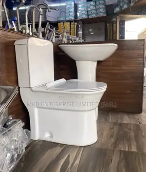 Water Closet With Basin and Stand