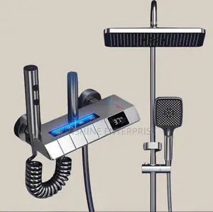 4in1 Shower-bathroom Digital Shower | Anti-Rust Stainless Steel | Overhead + Hand Shower + Shattaf | Hot & Cold Thermostatic | 4-in-1 Available