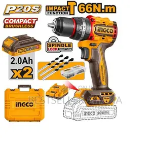 Compact Brushless Cordless Impact Drill | Cordless Drill/Driver | 12V–20V Brushless | 20–86Nm Torque | 2-Speed | LED Work Light | 2 Batteries Included