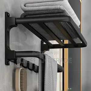 Flexible Towel Rack. Rod. Black. Gjs8802k / 308b | Anti-Rust Stainless Steel / Chrome | Complete Sets Available | Modern & Classic Designs