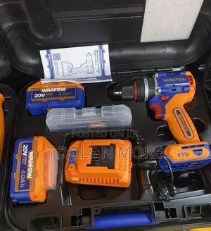 Wadfow 20v Brushless Impact Drill 92nm | Cordless Drill/Driver | 12V–20V Brushless | 20–86Nm Torque | 2-Speed | LED Work Light | 2 Batteries Included