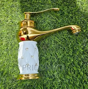 Gold and White Mixture Basin Tap, Faucet, Hot and Cold Tap