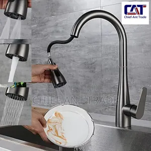 Pull to Spray Kitchen Faucet Tap. Dark Ash