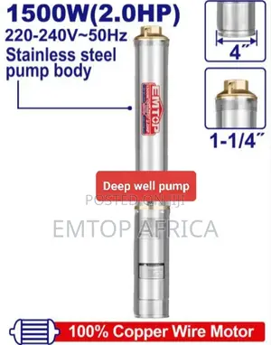 Powerful 135m Deep Well Pump - Emtop Ewppd15001