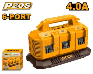 P20s 6-Port Lithium-Ion Battery Charger 20v 4a - Fcli2064 | 20V / 12V Lithium-Ion Battery & Charger | 1.5Ah–4.0Ah | LED Charge Indicator | One Battery Fits All P20S