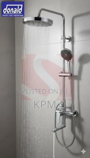 Donald Bathroom Rainfall Shower Faucet Wall Mount Original Anti-rust | Anti-Rust Stainless Steel | Overhead + Hand Shower + Shattaf | Hot & Cold Thermostatic | 4-in-1 Available