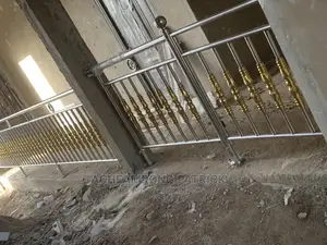 Stainless Balustrade and Gold Design | Stainless Steel / Tempered Glass | Anti-Rust | Custom Fabrication | Residential & Commercial Grade