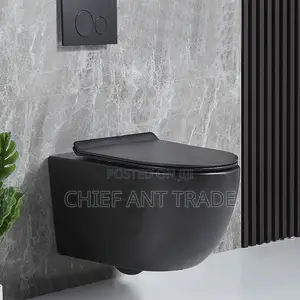 Hung Wc Pot. Toilet Seat Pot. Black | Ceramic Glaze | P & S Trap Options | Dual Flush / Press Top | UK / Italian Standard | 10+ Year Durability