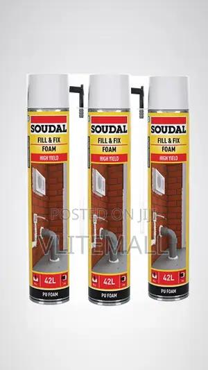 Soudal Fill Fix Polyurethane Foam 750 Ml | Fast-Curing | High-Bond Strength | Waterproof | Multi-Surface | Construction & DIY Grade