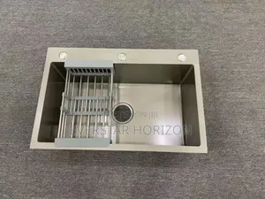 Work Top Sink With Accessories And Tap_black Kitchen