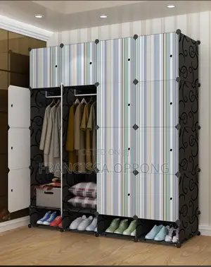 Portable Wardrobe 16 Cubes With Shoe Rack