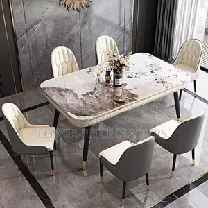 Marble Dining Table Set (6 Chairs)