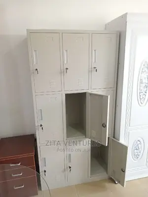 9 Doors Metal Cabinet | Cabinet / Locker | Heavy-Gauge Steel / MDF | Multi-Door | Key Lock | For Office, School & Home