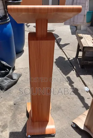 Brown Professional Wood Pulpit | Pulpit / Podium | Acrylic / Tempered Glass / Solid Wood | Professional Finish | For Churches, Schools & Conferences