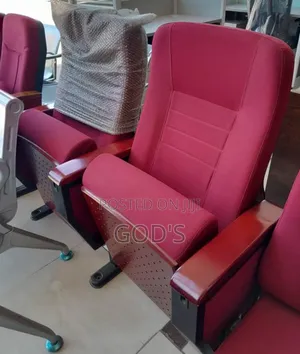 Auditorium Chair Madosaly | Church / Auditorium / Event Chair | Steel Frame | Cushioned Seat | Stackable | Multiple Colours