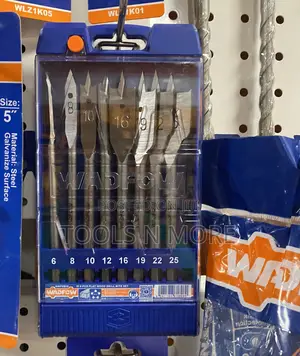 Wadfow Flat Wood Bit Set (8 Pieces)