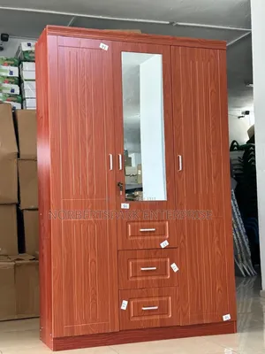 Wardrobe(G3-03-815) – Wardrobe – Wooden, Plastic Cube & 3-Door Wardrobe With Mirror