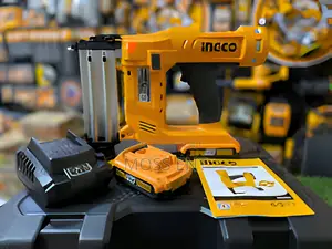 Ingco Cordless Brad Nailer Kit 20v + Battery - Cbnli2002 | Nailer / Stapler | Cordless 20V / Pneumatic | 18–64mm Nail Length | Spring-Feed Magazine | Safety Tip