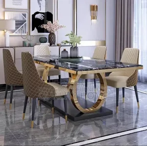 A Classic And Exclusive 6 Seater Marble Dining Set | Dining Set / Table | Tempered Glass / Marble / Solid Wood | 2–8 Seater | Matching Chairs Included | Multiple Designs