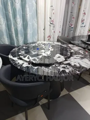 A Unique Round Marble Dining Set | Dining Set / Table | Tempered Glass / Marble / Solid Wood | 2–8 Seater | Matching Chairs Included | Multiple Designs