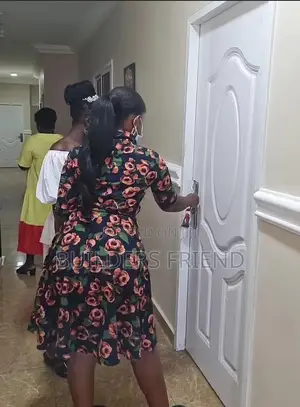 All White Simple Room Doors+Metal Frame+Locks Set