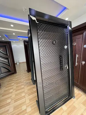 All Black Full Metal Security Door+Accessory Set