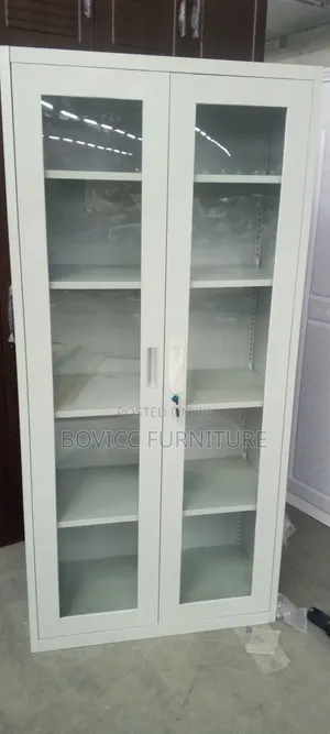 Transparent Glass Door Office Cabinet