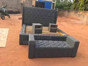 King Size Bed Frame With Ottoman and Side Drawers