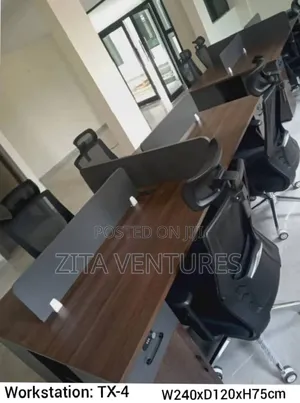 Workstation 4 Person | Office / Executive Desk | MDF / Solid Wood | 0.8m–1.8m | Drawers & Cable Management | Multiple Finishes