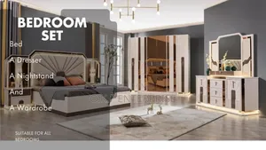 Classic Bedroom Set | Complete Bedroom Set | Bed Frame, Wardrobe & Dressing Mirror | Solid Wood / MDF | Multiple Colour Options