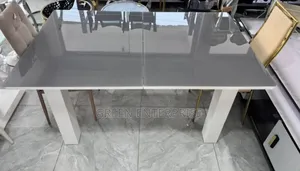 Contemporary High Gloss MDF Dining Table With White Base | Dining Set / Table | Tempered Glass / Marble / Solid Wood | 2–8 Seater | Matching Chairs Included | Multiple Designs